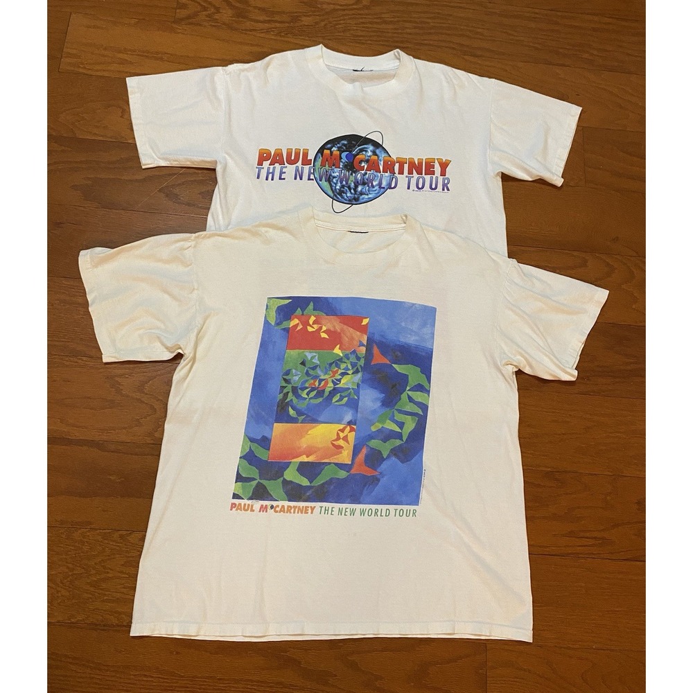 Vintage 1993 New World Tour Paul McCartney Tee Shirt Lot (2) Medium Brockum